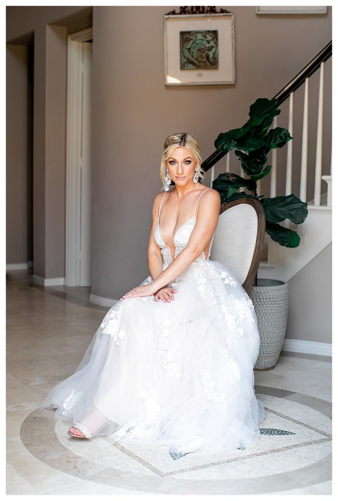 bride seated posing in chair