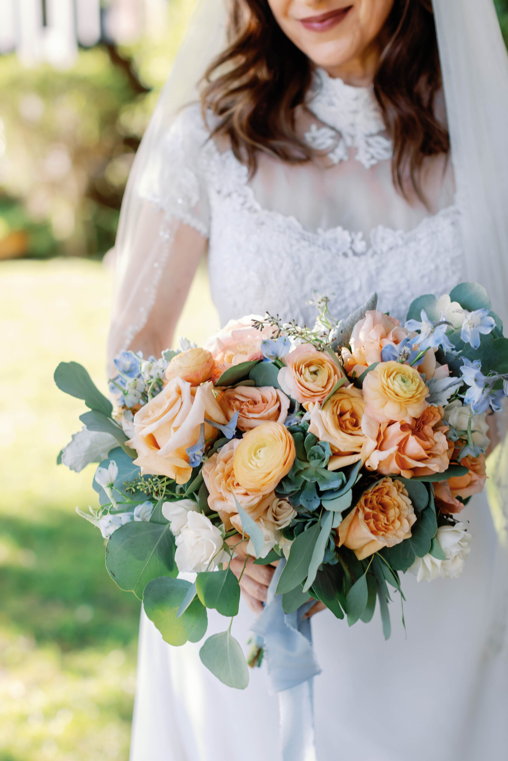 Closeup of brides bouquet | Photo by Sarah Block Photography